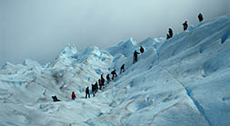 Walking on Perito Moreo Glacier